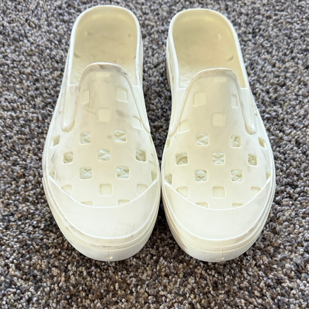 Vans White Slip-On Mule Loafers